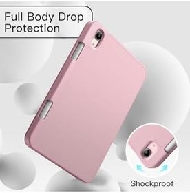 Resim Fogy iPad mini A17 Pro 2024 Model 7. Nesil ile Uyumlu Case Kalem Bölmeli TPU Uyku Modlu Kapaklı, Toz Pembe 