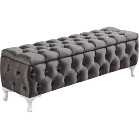 Resim AldaGelsin Lüks Sandıklı Kapitone Puf Bench Ayakucu Koltuk 100 cm 