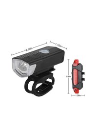 Resim Bisiklet Işığı Usb Şarjlı Led Ön Arka Set Xbyc 6116 Siyah - Gri 