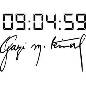 Resim Gazi M.kemal Imza Sticker, Atatürk Imza Ve Saatli Sticker, 20x13,5 Cm 