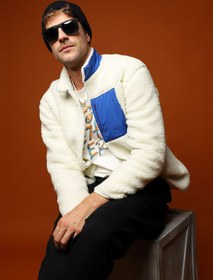 Resim Ekru Fermuarlı Pelüş Oversize Sweatshirt 