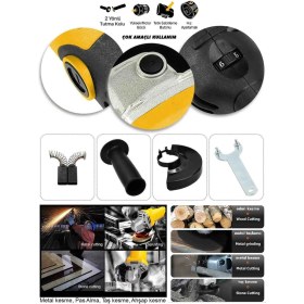 Resim Elektrikli Spral 1200W Avuç Taşlama Makinesi 125MM 6 Kademeli Uzun Kuyruk 