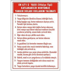 Resim ERGÜNDOĞDU B-41 Hortumlu Yangın Dolabı Uyarı Ikaz Levhası 