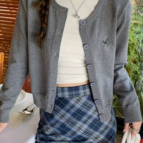 Resim Yeni Sonbahar ve Kış Kore Tarzı Fiyonklu Yuvarlak Yaka Düz Renk Uzun Kollu Bol Kesim Hırka, Şık Basit Çok Amaçlı Günlük Kullanım Premium Kadın Üstü 