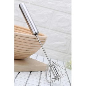 Resim Yumurta Karıştırıcı, El Mikseri Çok Fonksiyonlu Paslanmaz Çelik Yarı Otomatik Elde Tutulan Itme Tipi Çırpıcı, Süt Çırpıcı, Döner Mutfak Gereçleri Karıştırıcı 