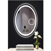 Resim GLOBAL LED MIRROR 65x85 Cm Makyaj Aynalı Dokunmatik Tuşlu Buğu Yapmayan Ledli Elips Banyo Aynası 