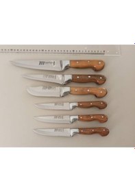Resim Lazoğlu 8 Parça Kasap Kurban Mutfak Bıçak Seti Satır Bıçağı 