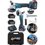Resim Sturdy Japon Sturdy Ktr Kömürsüz Motor Yeni Nesil Çift Akülü Spiral Taşlama Metal Kesim Makinası 92 V 3 Kademe Ayarlı 
