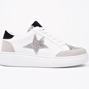 Resim Muggo Bonnie Kadın Kalın Taban Taşlı Leopar Desenli Bağcıklı Günlük Sneaker Spor Ayakkabı 