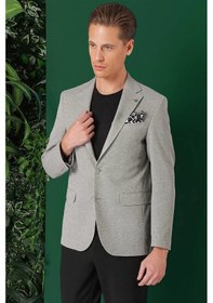 Resim Efor Comfort Fit Kırçıllı Dokuma Pamuklu Casual Gri Ceket C 665 Gri 