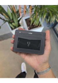 Resim Visso 8600 Hakiki Deri Erkek Kadın Kartlık Çanta Gri Renk 