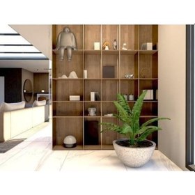 Resim Nuano Consept Lara Serisi Yuvarlak Saksı Koyu Gri 60x30 