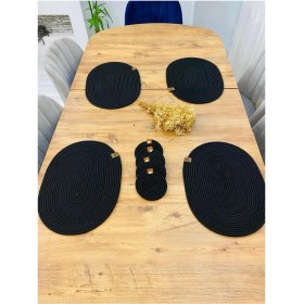 Resim Jütex Home Jüt Hasır Amerikan Servis Oval Supla ve Bardaklık 8 Li 