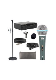 Resim Lastvoice Lv-680STM Kablolu Dinamik Mikrofon Seti (Boy Stand Cüzdan Çift Kablo Sünger Tutacak) 
