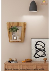 Resim Ahşap Dekoratif Duvar Rafı 2 Li / 3 Lü Set Mtsv - 641 Kahverengi 