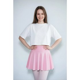 Resim Hoxie Kadın Yüksek Bel İçi Şortlu Pileli/Kloş Etek Pembe 
