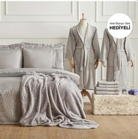 Resim Nehir 14 Parça Çeyiz Seti Aile Banyo Seti Hediyeli Silver Gümüş 