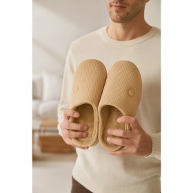 Resim ModaFrato VELVET Erkek Ev Terliği Ses Yapmayan Taban Yünlü Terlik 