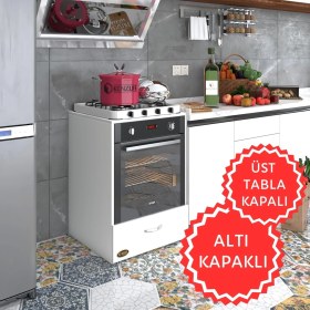 Resim Kenzlife ankastre modülü kabini flor byz kapaklı fırın ocak dolabı sabit tabla 