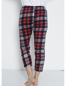 Resim Cepsiz Kışlık Polar Kadın Pijama Altı Tek Alt Je30 Kırmızı 