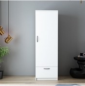 Resim Gardırop Sunay Tek Kapak Beyaz 