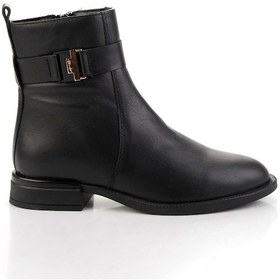 Resim Siyah Hakiki Deri Kadın Bot & Bootie K02724560303 Siyah 