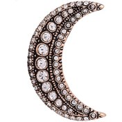 Resim Sevgiliye Hediye Elmas Montür Swarovski Taşlı Ay Broş 