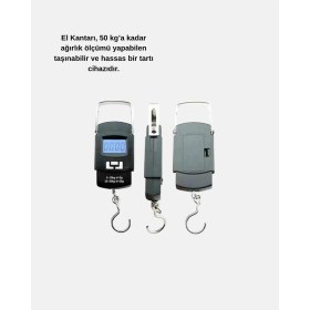 Resim Urfakent Dijital El Kantarı - 50 kg Taşıma Kapasiteli, Taşınabilir Hassas Tartı 