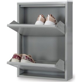 Resim Kaser Metal 2 Li Metal Ayakkabılık Gri 