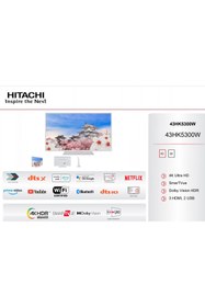 Resim Hitachi 43HK5300W 43"-109CM FULLHD SMART WIFI BT BEYAZ LED TV 