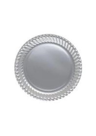 Resim Roll-up Plastık Gümüs Renklı Partı Tabak 25 Lı Yuvarlak 22 Cm 