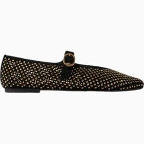 Resim Mayfair Bale Ayakkabısı, Kurt Geiger Süet Kristal Detaylı Zarif Ayakkabı - Siyah / 36.5 
