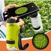 Resim Dianziye Çocuklar İçin 60-120x Büyütme Led Işılıklı Mini Mikroskop, Taşınabilir Bilim Eğitimi Oyuncak, Sarı, Abs Malzemeyle Güvenli Ve Dayanıklı 