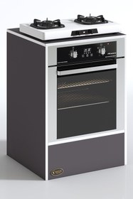 Resim Kenzlife Ankastre Modülü Kabini Neon Gri Fırın Ocak Dolabı Sabit Tabla 