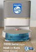 Resim Philips Homerun Aqua Çöp Istasyonlu 7000 Serisi Akıllı Robot Süpürge, Lidar, Hepa11 Filtreli 