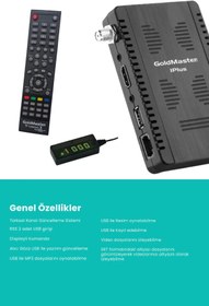 Resim GOLDMASTER IPlus HDMI Çıkışlı HD PVR Kayıt Dijital Uydu Alıcısı 