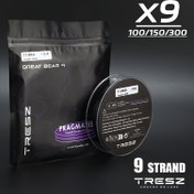 Resim TRESZ Süper Güçlü 9-Strand Örgülü Olta, Siyah PE Örgülü Hattı, 100 Metre/109 Yards ve 300 Metre/328 Yards'de Mevcut, Dayanıklı ve Sert, Tuzlu ve Tatlı Suyun Her İki İçin de Uygun, Uv-Resistant Kaplama, Renksiz Olta, Tek Pakette Satılır. 