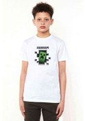 Resim Mine Craft Baskılı Unisex Çocuk Beyaz T-Shirt (534781220) 