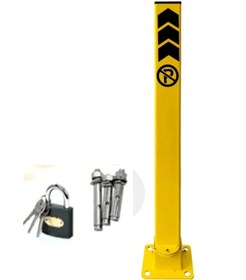 Resim emtrafik Otopark Bariyeri Kişisel Kilitli Yatar Araç Bariyer Direği 60 Cm , Kilit Ve Dübel Hediye 