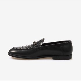 Resim Mocassini Gold Erkek Loafer A9215 Siyah Siyah Piton 
