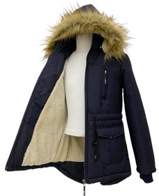 Resim Asortik Kids Unisex Çocuk Suni Kürklü Peluş Astarlı Çıkarılabilir Kapüşonlu Su Geçirmez Mont Kaban 