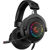 Resim Rampage MAJESTY Siyah RGB Led 7.1 Surround Sound System Gaming Mikrofonlu Oyuncu Kulaklığı Rampage