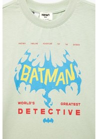 Resim Koton Erkek Çocuk Pamuklu Batman Baskılı Kısa Kollu Lisanslı Oversize Tişört Yeşil 