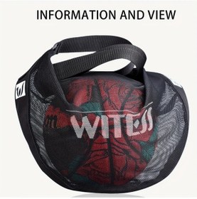 Resim Elmpaly Siyah Tek Omuzlu Sırt Çantası Basketbol Voleybol Futbol Topu Fileli Antrenman Çantası Siyah 