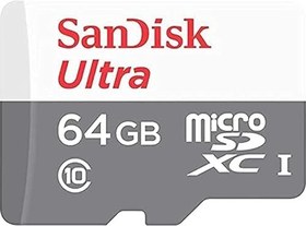 Resim Sandisk Ultra 64 GB 100 MB/s UHS-I Class 10 SDSQUNR-064G-GN3MN Micro SD Kart 