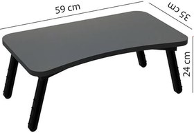 Resim interGO Gri Renkli Laptop Katlanabilir Yatak Koltuk Üstü Kahvaltı Bilgisayar Sehpası - Antrasit Gri 