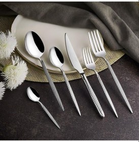 Resim Arow Porto Gümüş 12 Kişilik 72 Parça Çatal Kaşık Bıçak Seti GÜmüş 