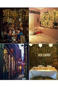 Resim DeftHike Kalp Perde Led Gün Işığı 220V Prize Takılan Animasyonlu Mod 