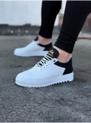 Resim WG Fashion Mp022 Bt Bağcıklı Ortopedik Yüksek/kalın Taban Erkek Casual Sneaker Beyaz/siyah 