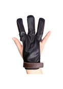 Resim Neevoyu Okçuluk Eldiveni - Pu Deri Ve Sığır Derisi 3 Parmaklı Koruma Çocuk, Kadın, Erkek S-xl 